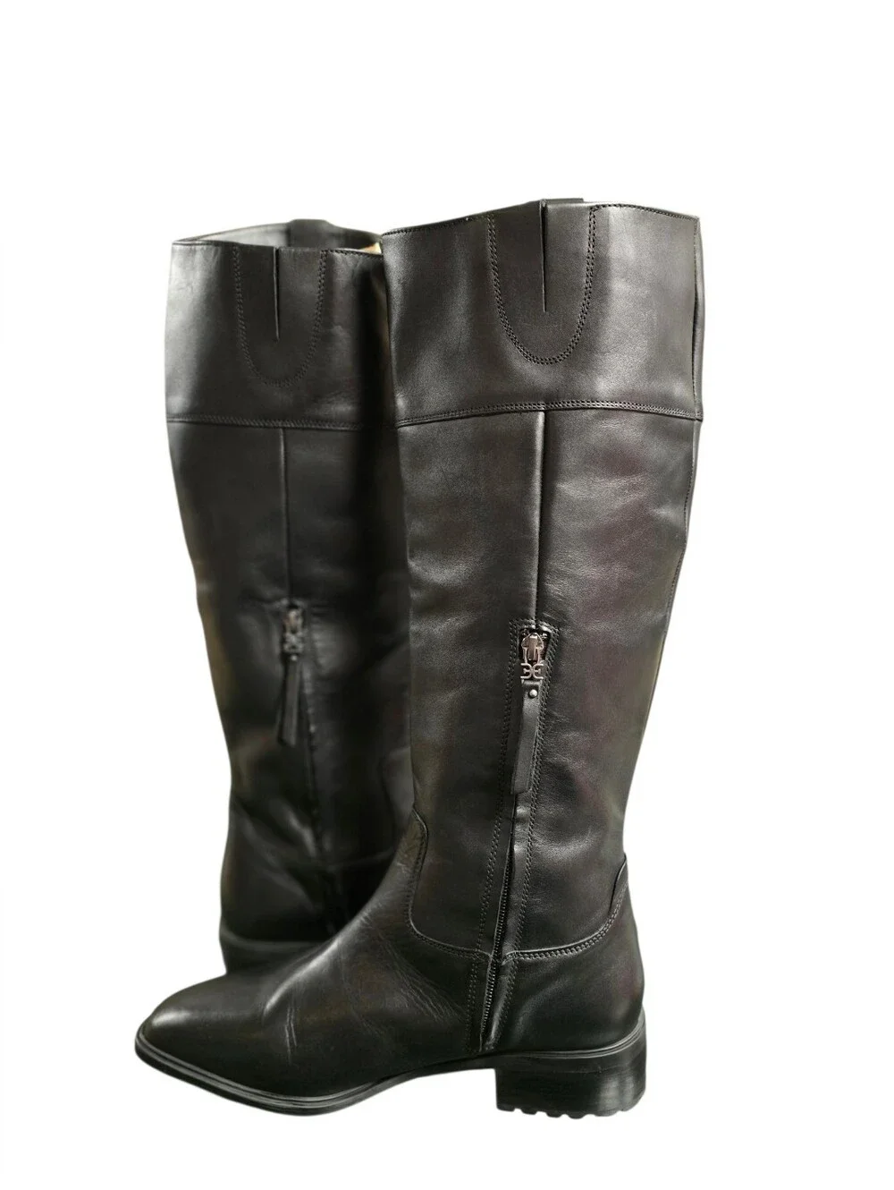 Sam Edelman Drina Women's Classic Tall Black Leather Riding Boots - sz 9.5